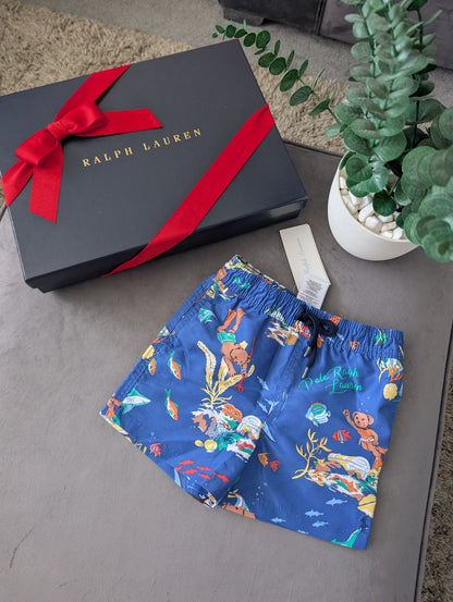 New Ralph Lauren Baby Boys Teddy Bear Swim Shorts Summer Holiday 18-24m Gift