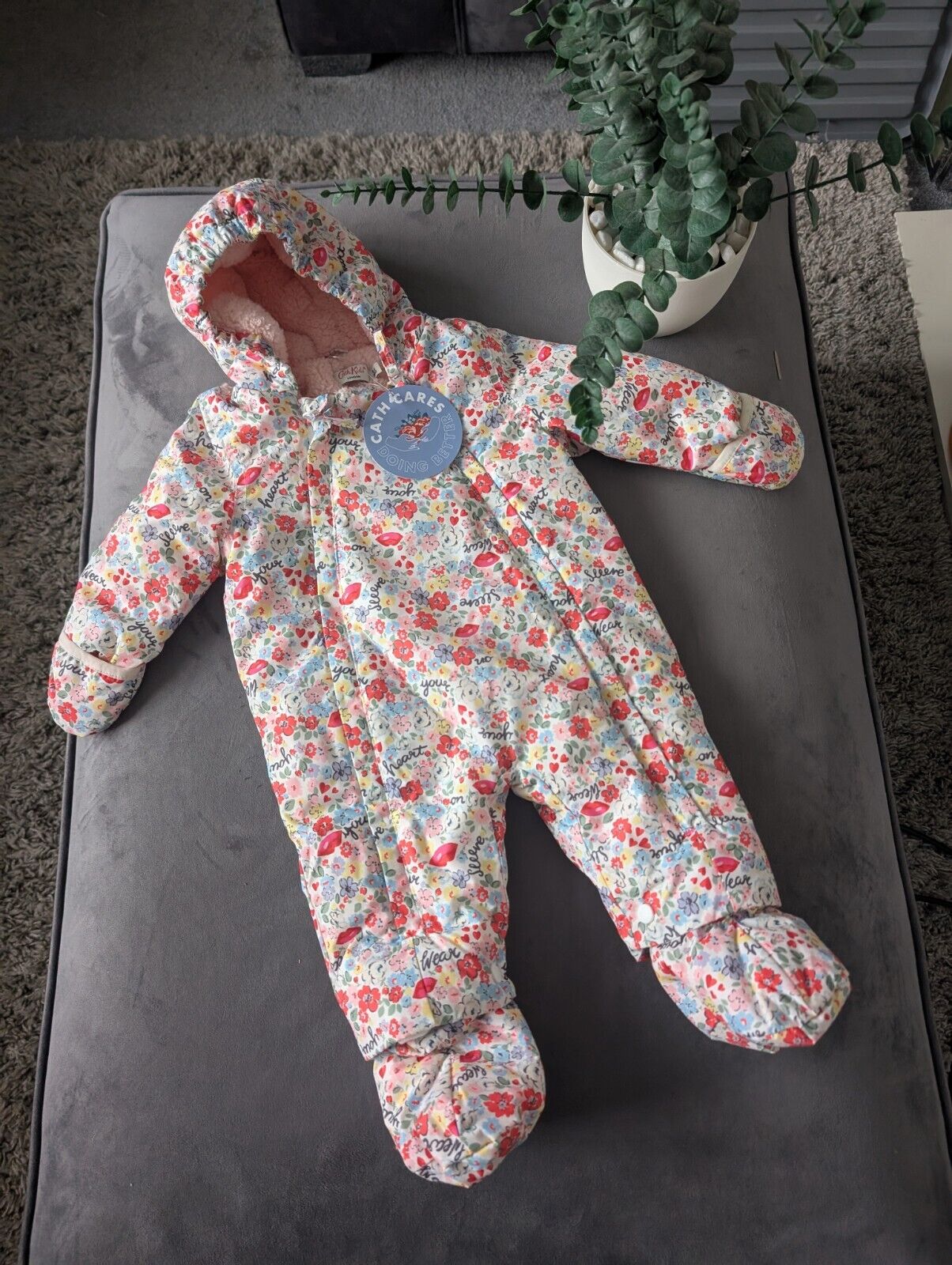 BNWT Cath Kidston Floral Wintsr Pram Suit 3-6 Months RRP £44 Gorgeous Gift