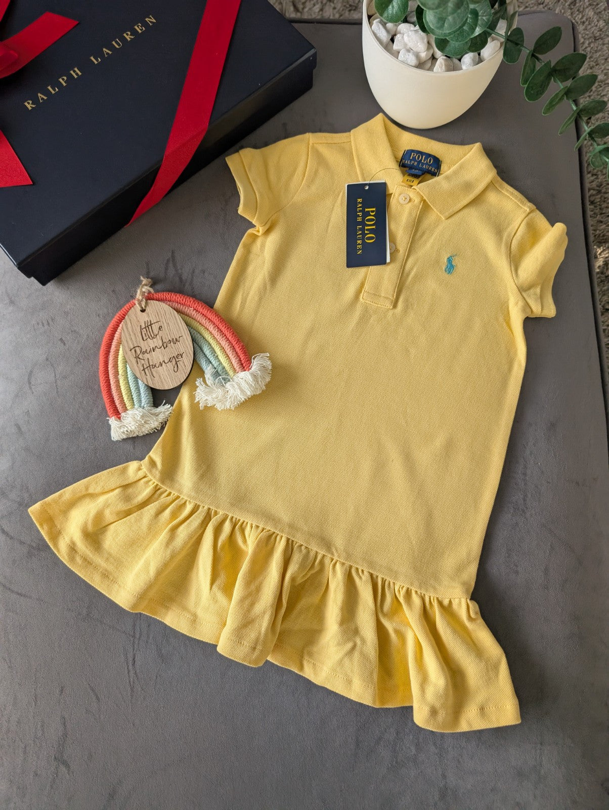 new polo Ralph Lauren yellow polo smart Dress Age 2 years occasion gift pretty