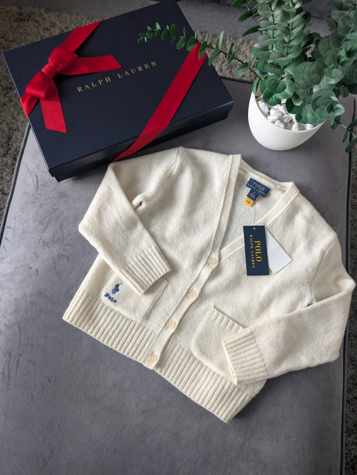 New Stunning Ralph Lauren Girls Wool Cashmere Ivory Cardigan Age 5 RRP £149 Gift