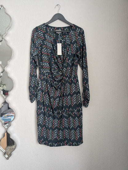 new Ghost Rosalyn navy blue Textured  Knot Padded Slightly Bnwt £89.00 autumn