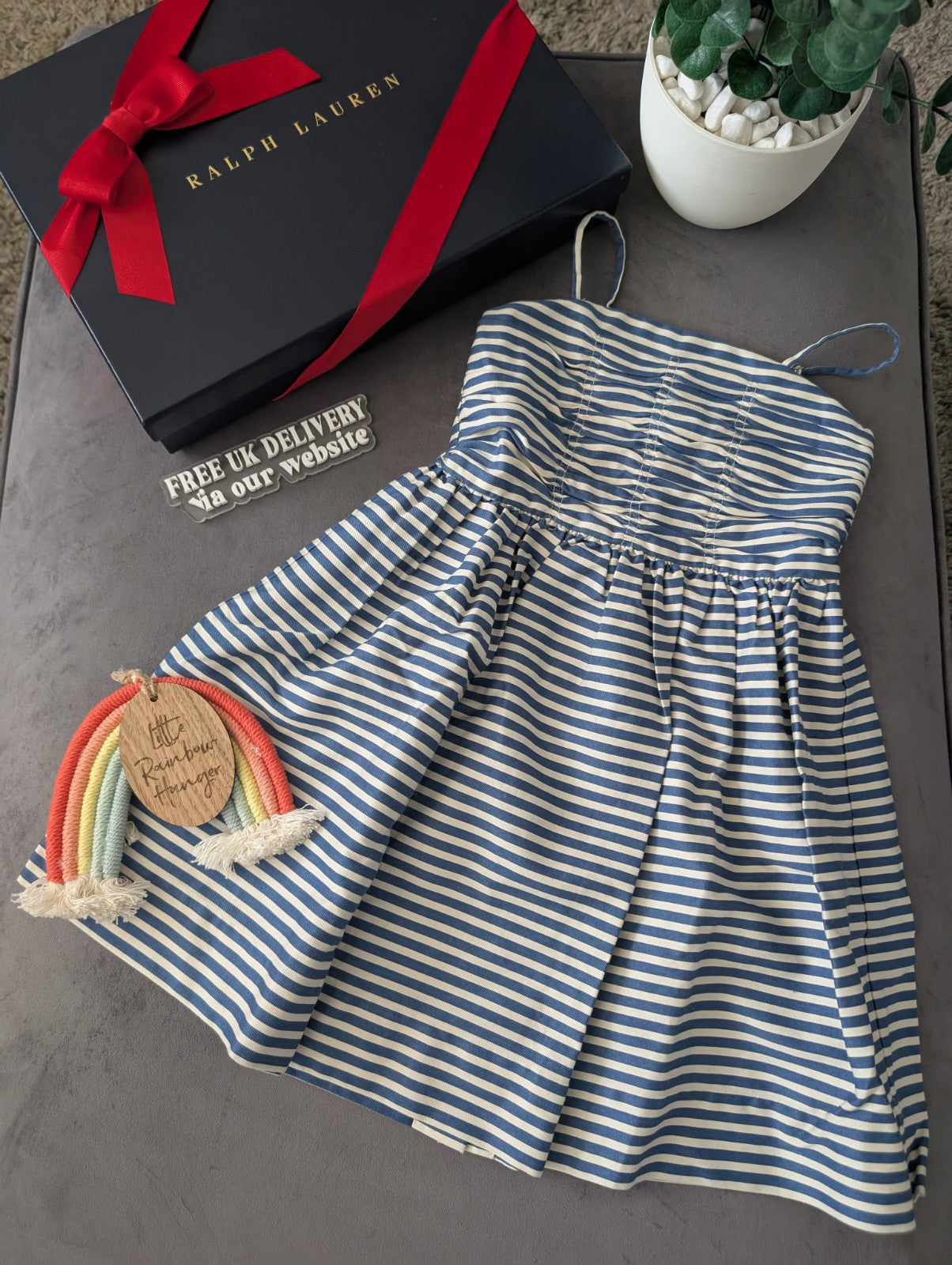 New adorable Ralph Lauren Blue t Shirt + navy blue short Belted 3-6m gift Cute