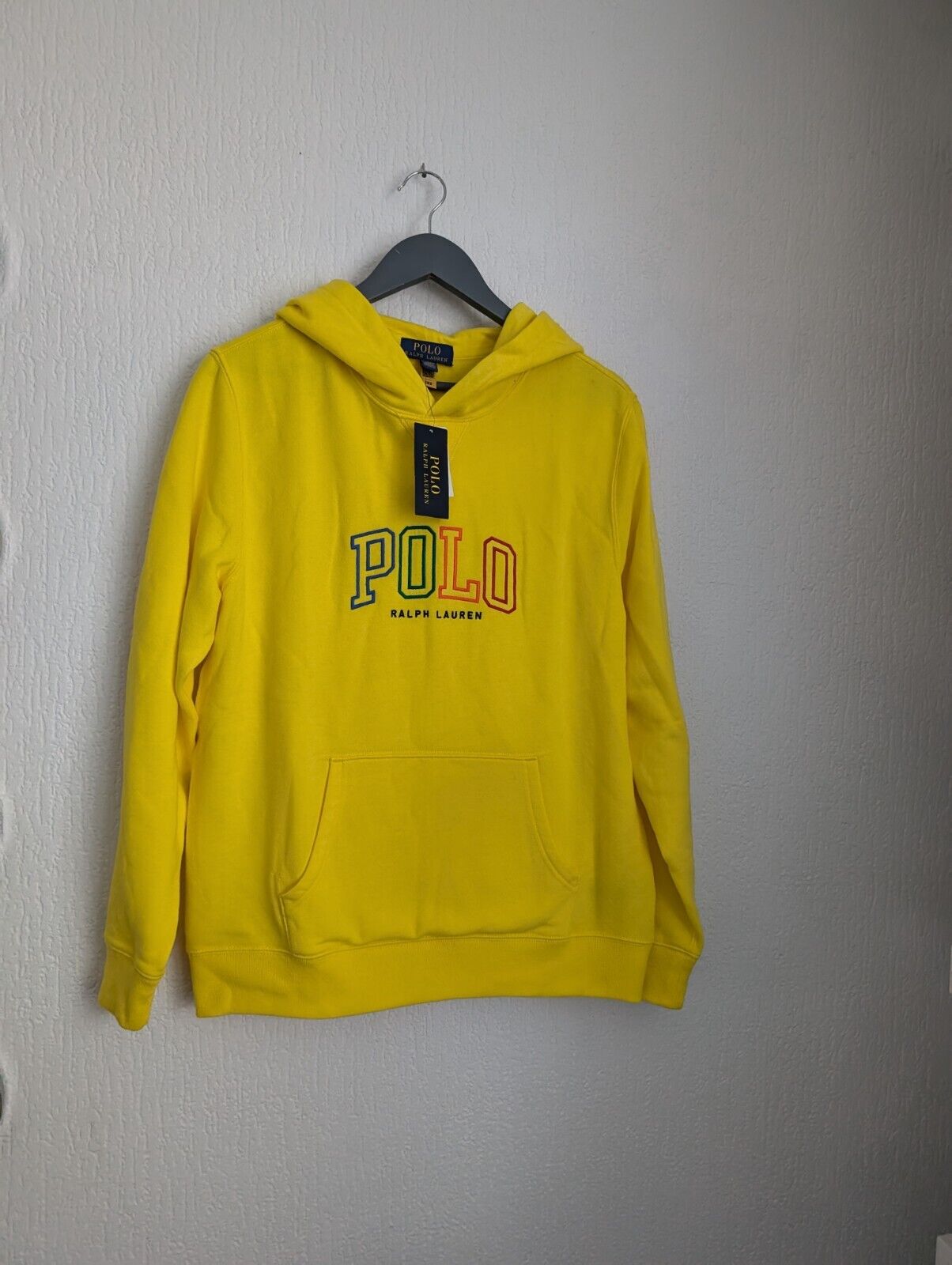 new Ralph Lauren classic yellow rainbow polo hoodie age 15yr / adult XS/S polo