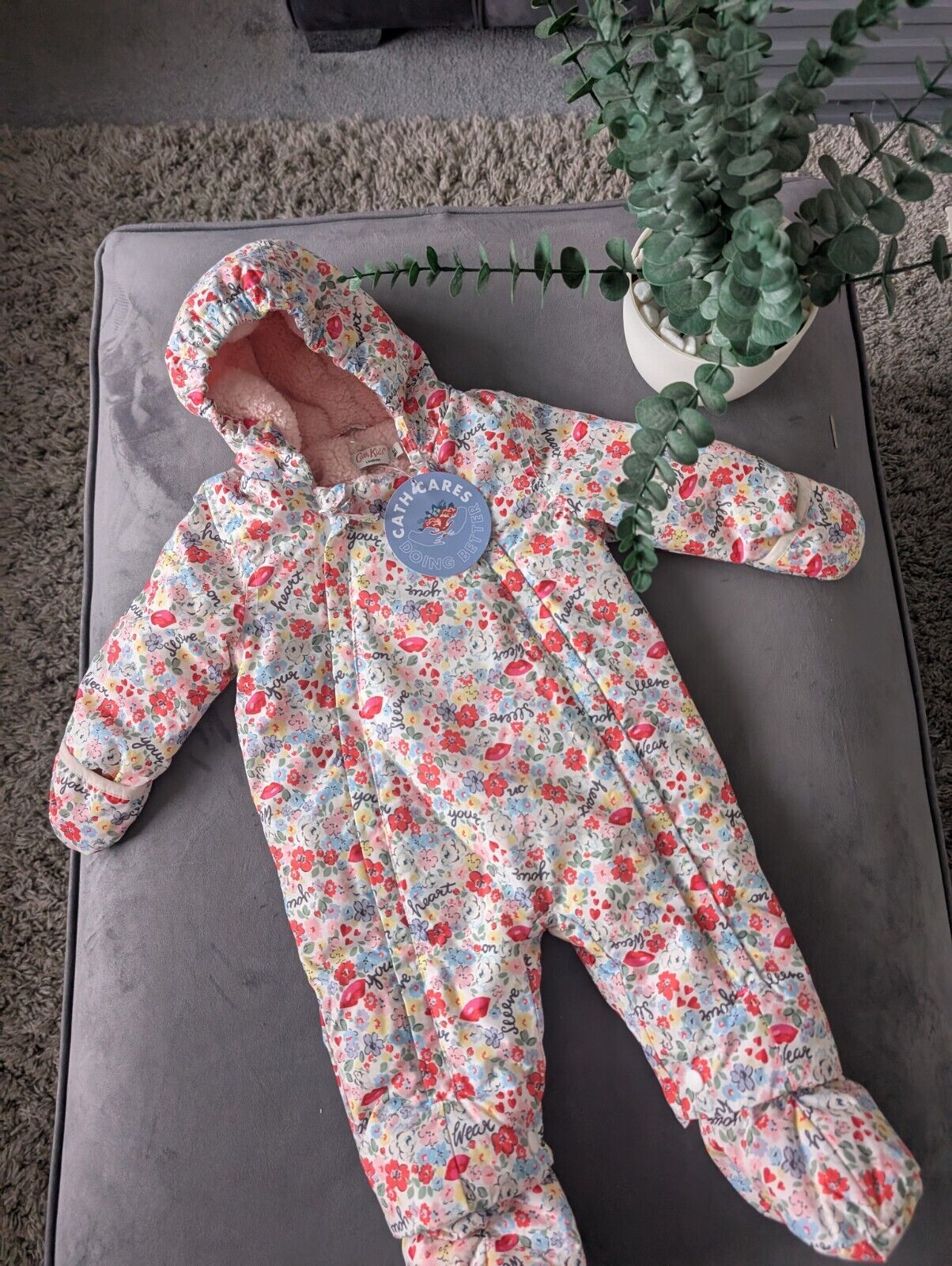 BNWT Cath Kidston Floral Wintsr Pram Suit 3-6 Months RRP £44 Gorgeous Gift