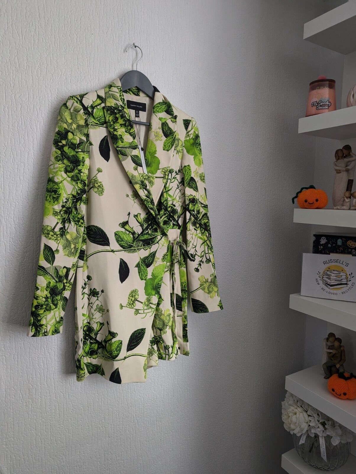 Karen Millen Spring Green Botanical Bunches Tailored Playsuit Size 10 NEW