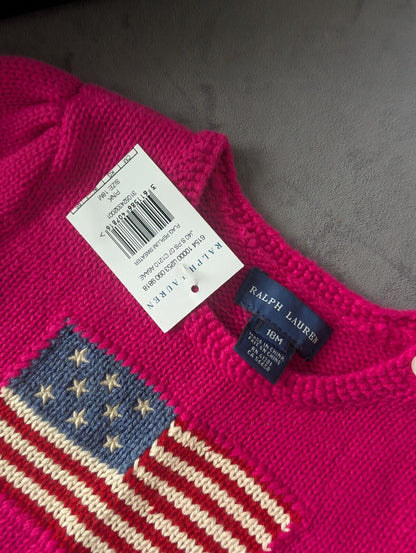 New Rare Polo Ralph Lauren USA American sweater 18M Pink Pony RL 67 Olympics