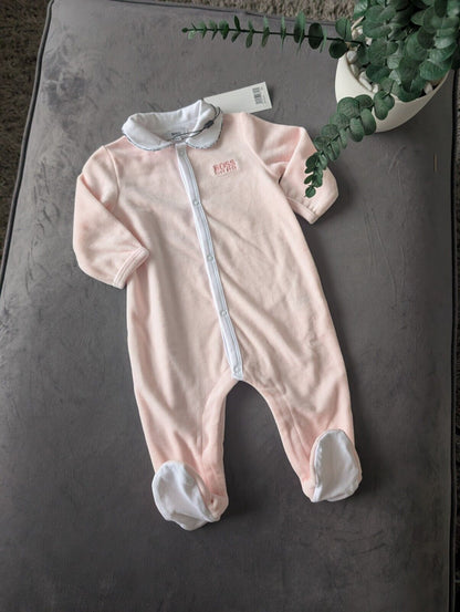 New Hugo Boss Baby Girls Baby Grow Sleepsuit All In One Pink 6 Months Gift Cute