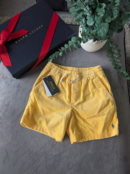 New Yellow Summer Ralph Lauren Corduroy Shorts Boys 8 Yrs Gift Smart Casual