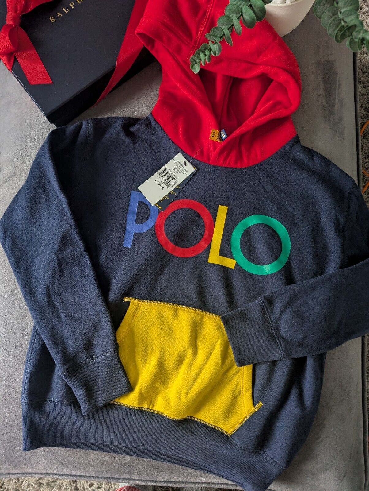 New  Ralph Lauren Boys Colour Logo Fleece Full-Zip Hoodie Smart Age 12-14 £109