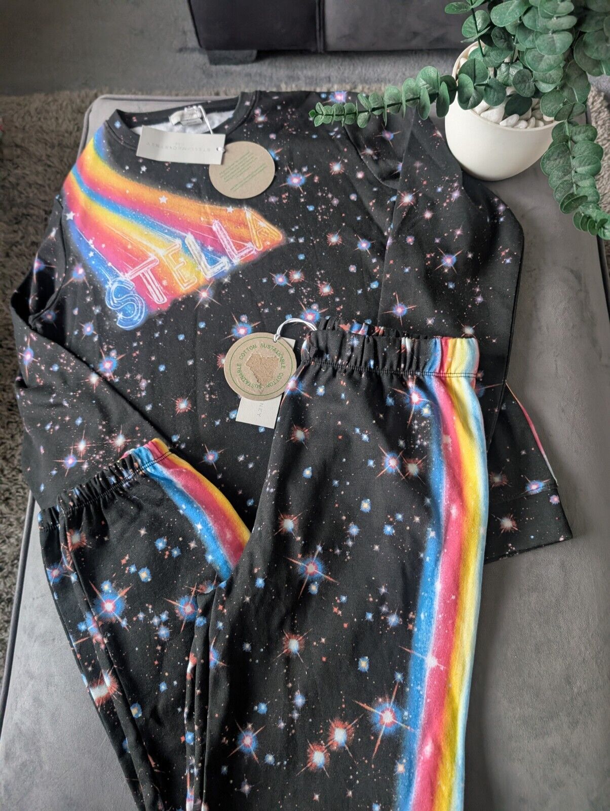 New Stella McCartney tracksuit girls galaxy print age 14 Yrs Rainbow RRP £240