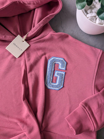 New GANT Girls knot front pink hoodie jumper pink knot g new £79  Gift 11-12