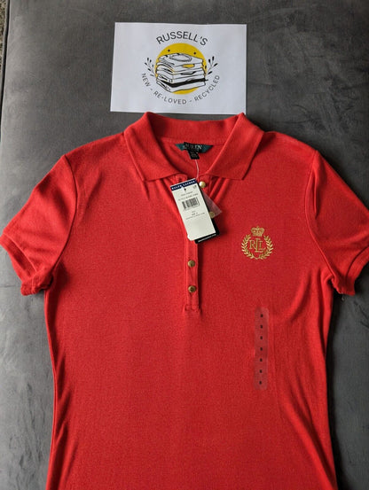 New Women’s Lauren Ralph Lauren Polo Shirt Top RRL Red - Size Small Smart Casual