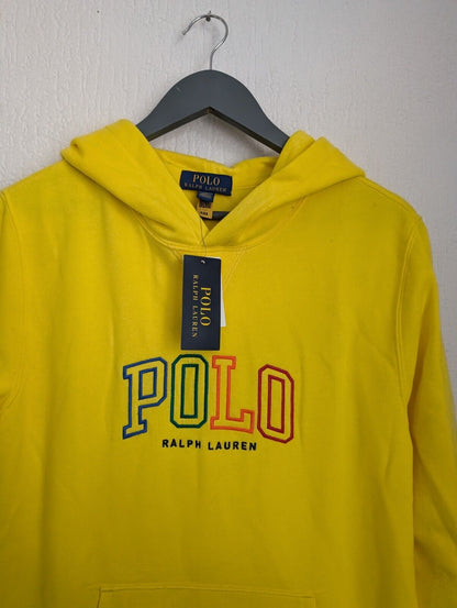 new Ralph Lauren classic yellow rainbow polo hoodie age 15yr / adult XS/S polo