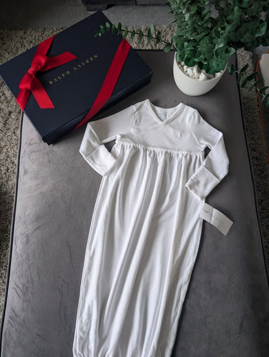 New Ralph Lauren Baby Unisex White Sleeping Bag Wearable Gift 6-9m Plain Cute