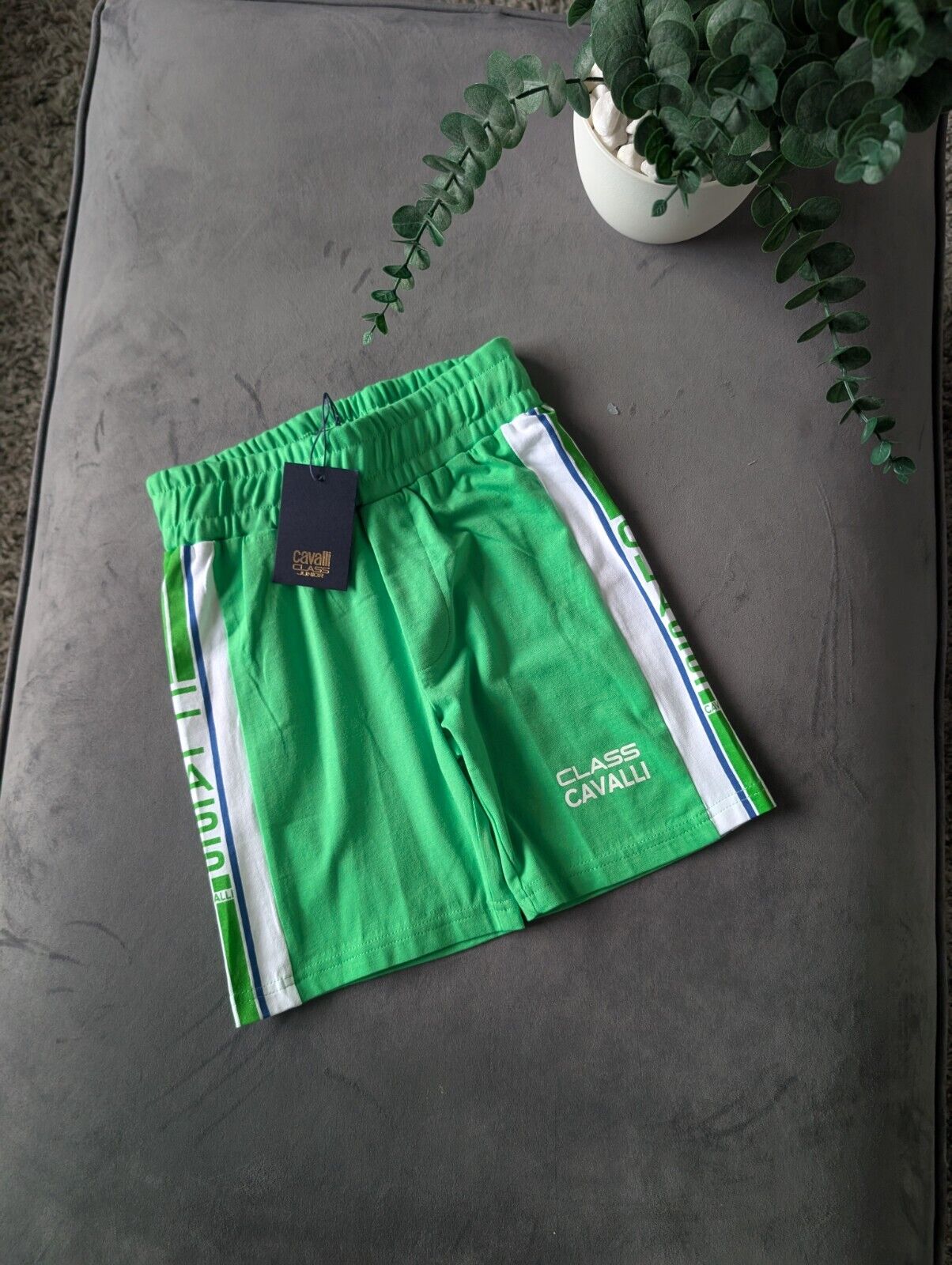 New Green Cavalli Class Junior Boys Logo Shorts 6 Years Summer Casual Gift Smart