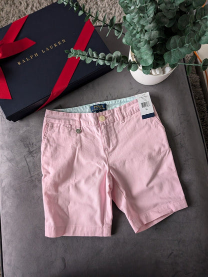 New Ralph Lauren Polo Boys Shorts Pink NWT Size UK 10 Chino Smart Casual Summer