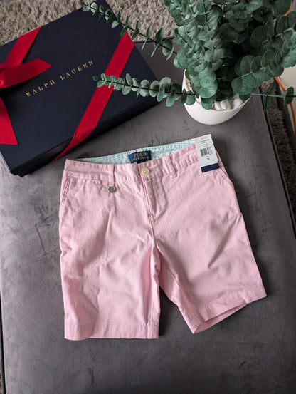 New Ralph Lauren Polo Boys Shorts Pink NWT Size UK 10 Chino Smart Casual Summer