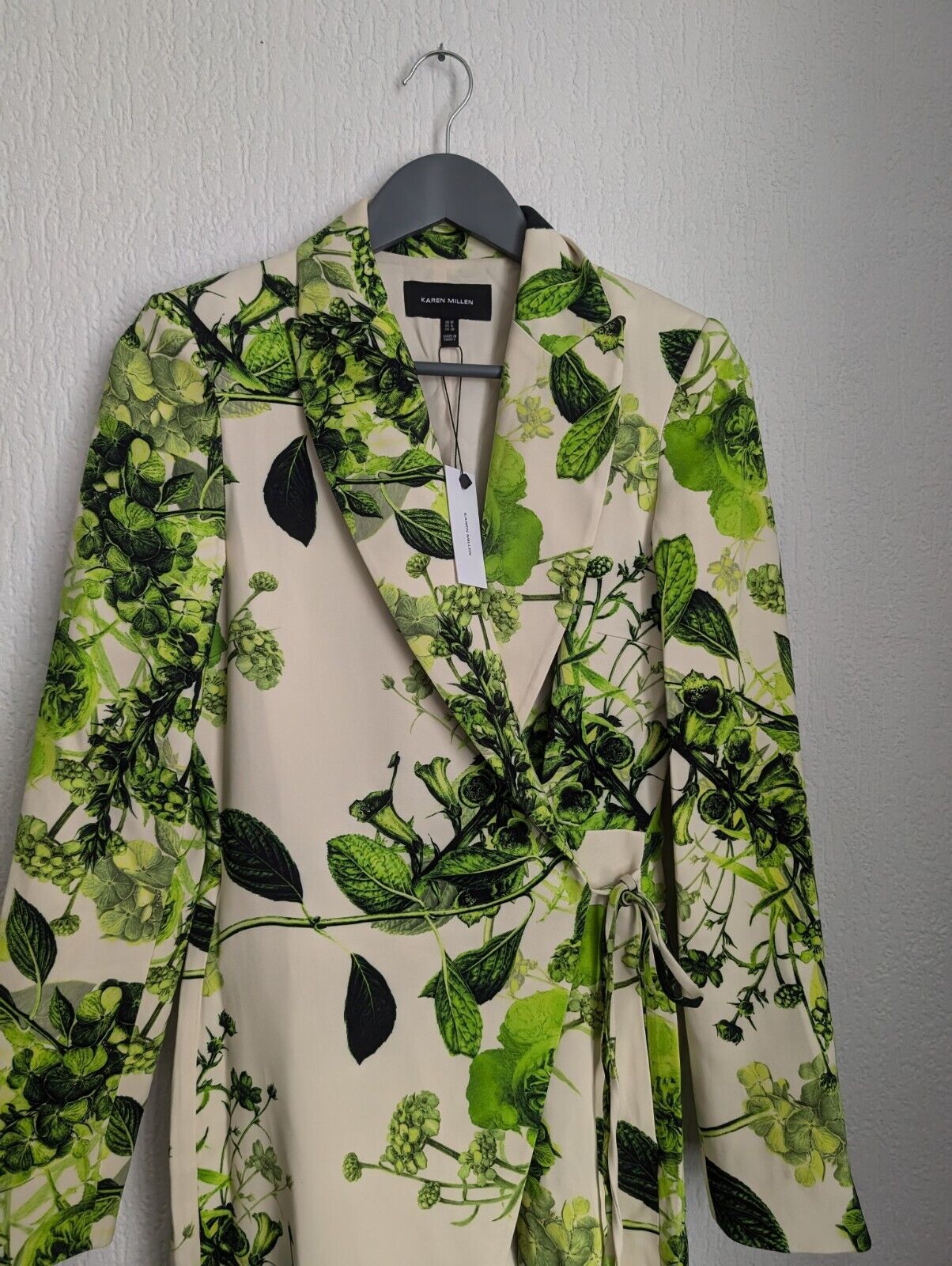 Karen Millen Spring Green Botanical Bunches Tailored Playsuit Size 10 NEW