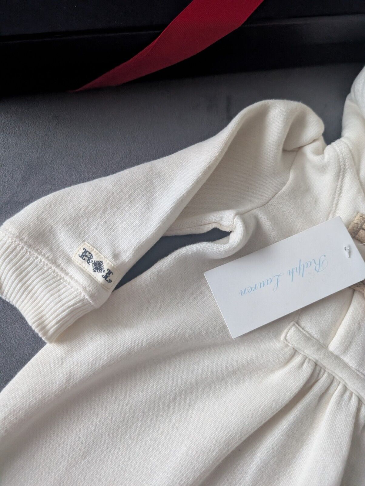 New Stunning Vintage Ralph Lauren Unisex Fleece Lined Cream All In One 6-9m Gift