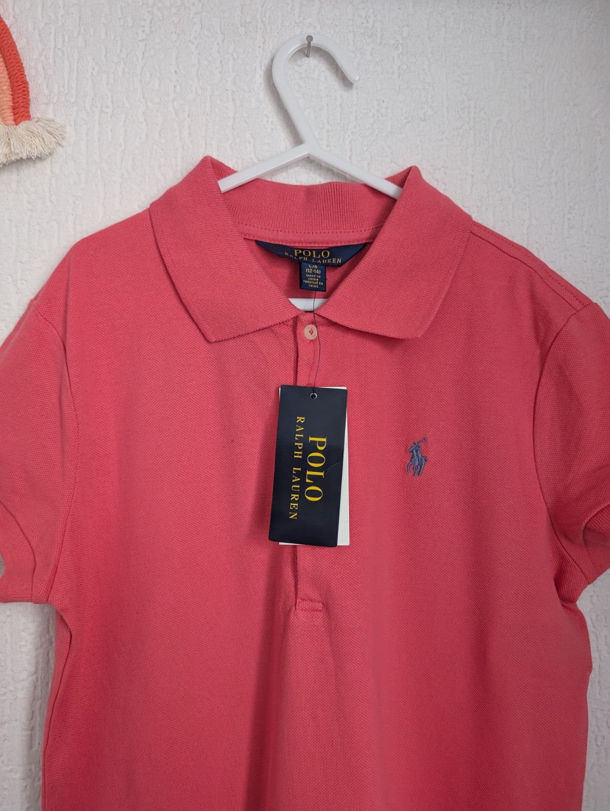 New Ralph Lauren Polo Tennis Dress Coral Smart Basic Embroidery Pony 12y Summer