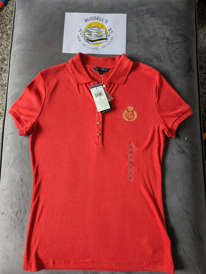 New Women’s Lauren Ralph Lauren Polo Shirt Top RRL Red - Size Small Smart Casual