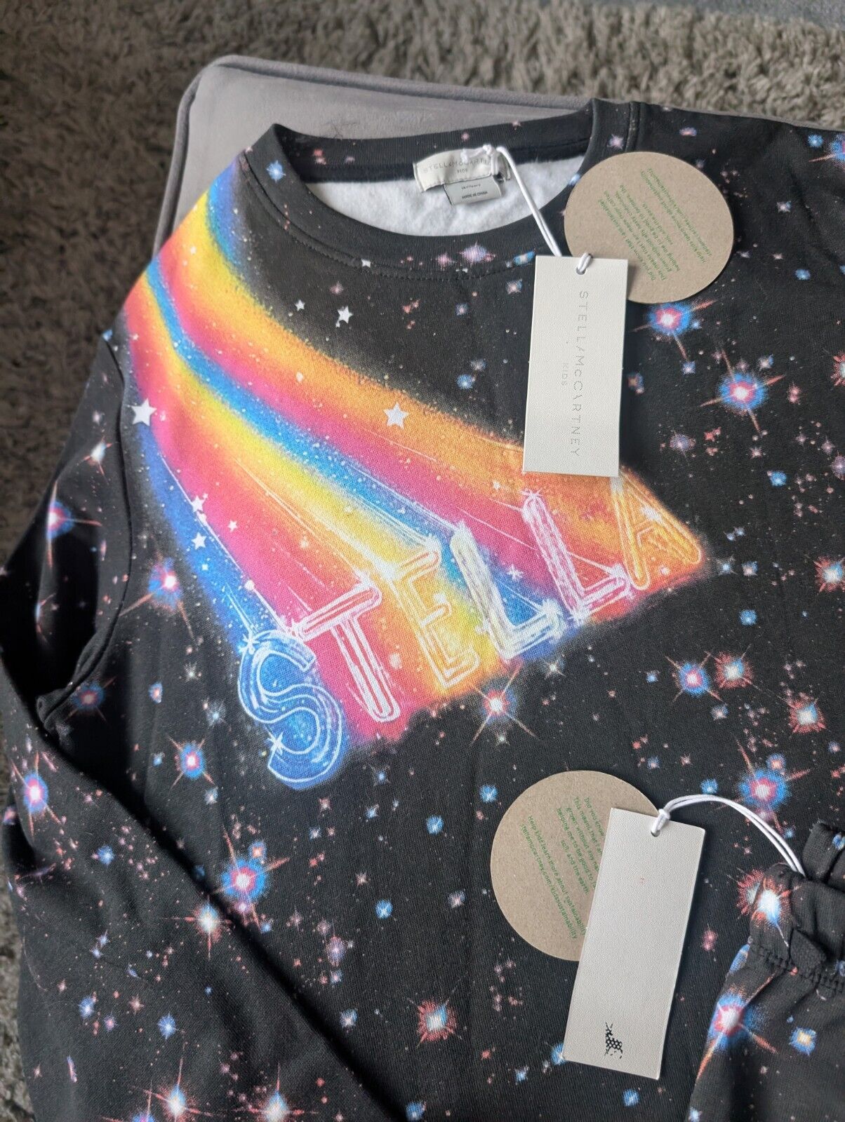 New Stella McCartney tracksuit girls galaxy print age 14 Yrs Rainbow RRP £240