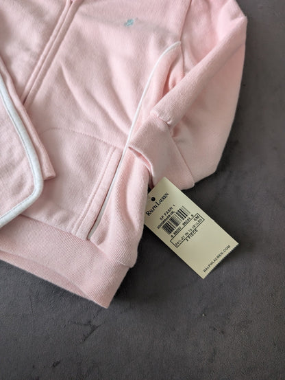 New Gorgeous Ralph Lauren Pink White Baby Girl Tracksuit  3-6m Gift Baby 2 Piece