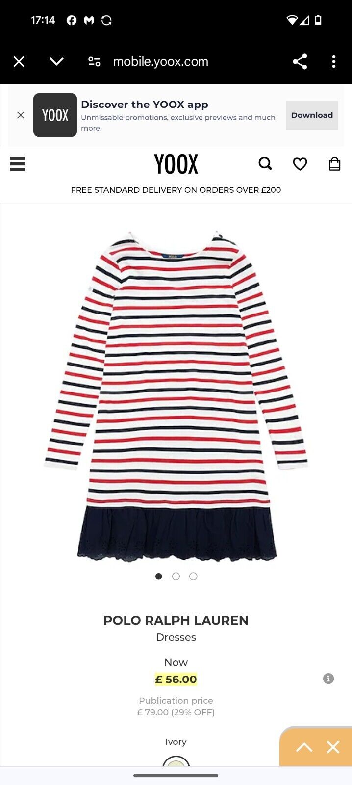 Worn Once Ralph Lauren Girls Stripe Navy Red Ivory Dress Embroidered Age 7