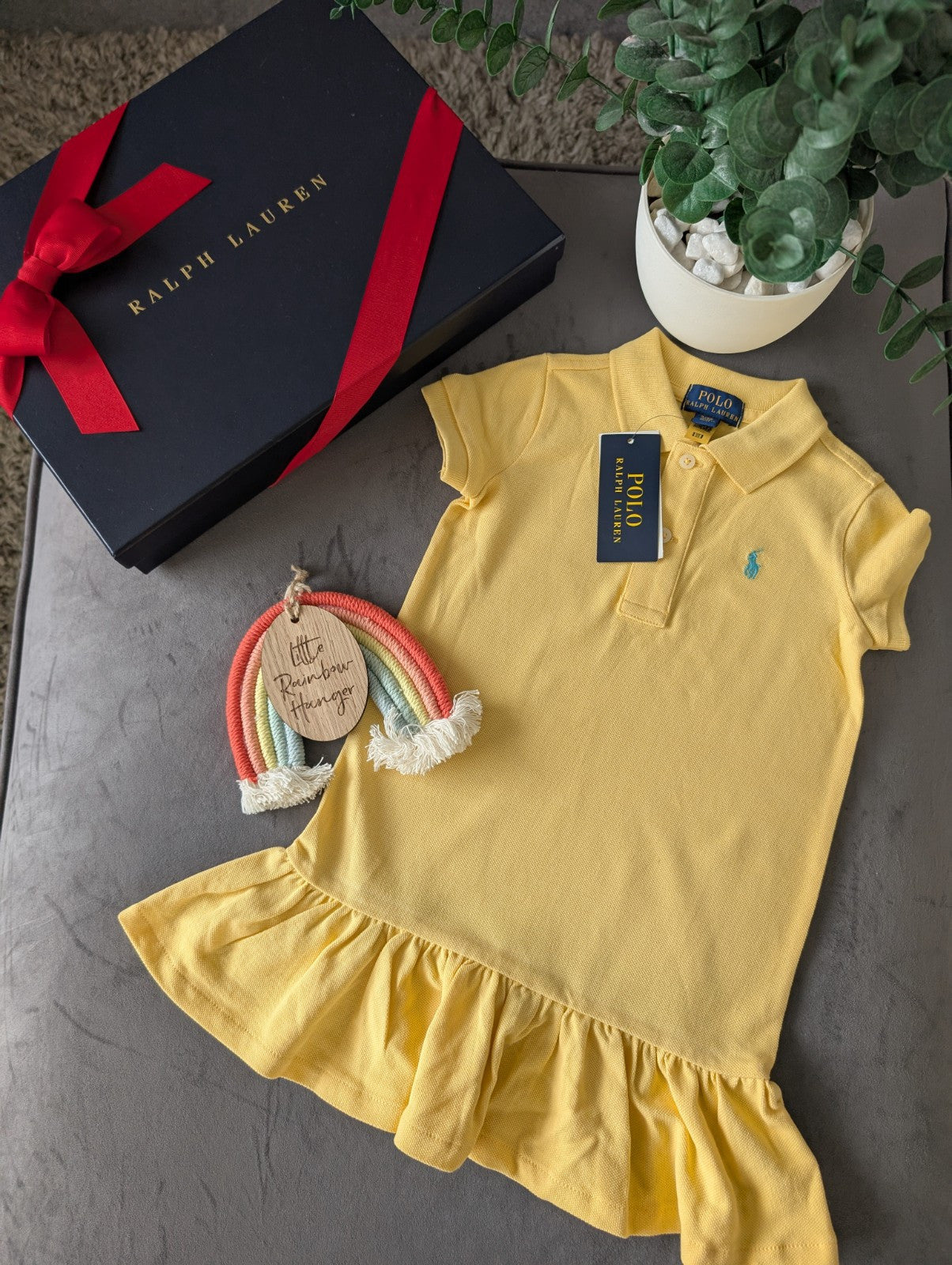 new polo Ralph Lauren yellow polo smart Dress Age 2 years occasion gift pretty