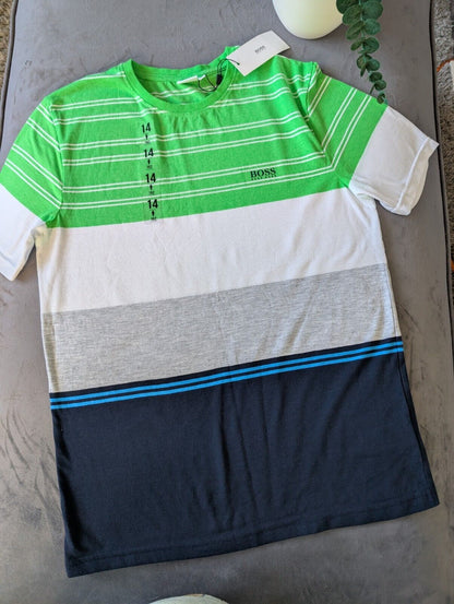 New Stripe Navy Green White boys hugo boss age 14 Smart Gift