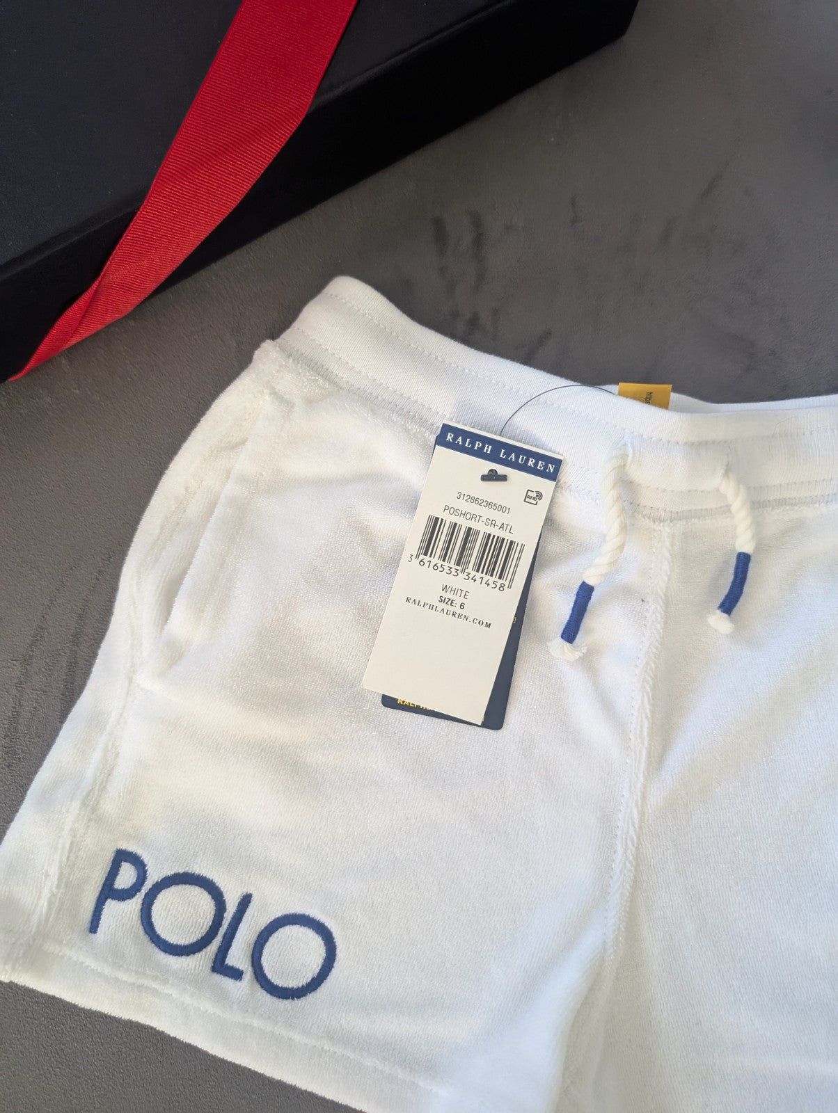 New Ralph Lauren Girls Shorts Gift Summer Age 6 White Terry Beach Summer