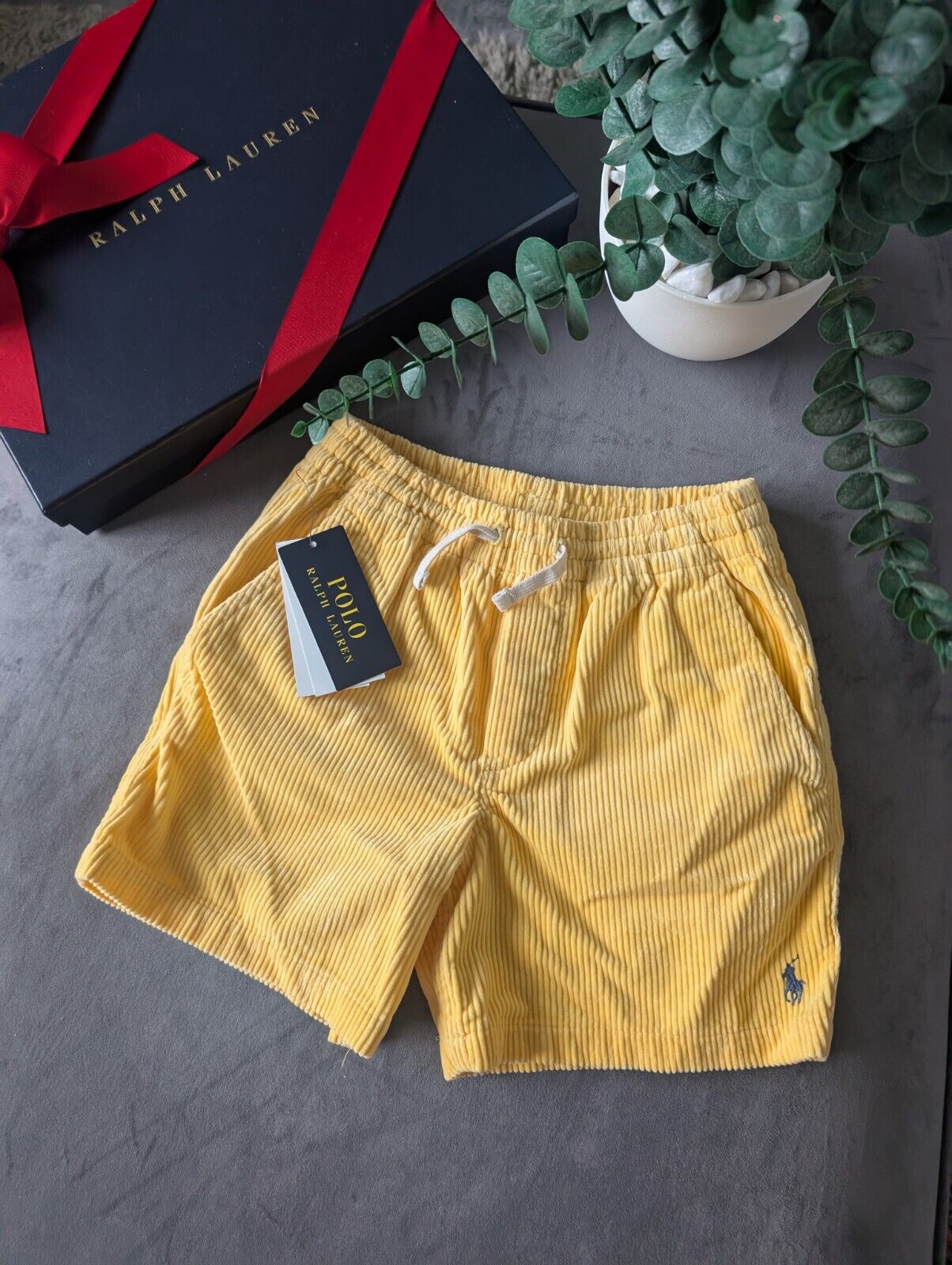 New Yellow Summer Ralph Lauren Corduroy Shorts Boys 8 Yrs Gift Smart Casual