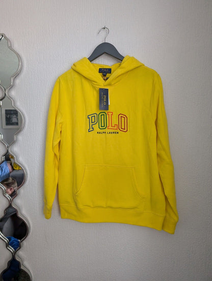 new Ralph Lauren classic yellow rainbow polo hoodie age 15yr / adult XS/S polo