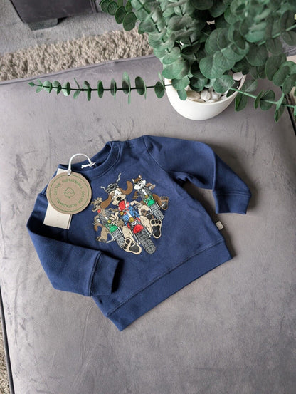 New Stella McCartney Kids Dog Biker Baby Sweater Jumper Boys UK 6 Months Navy