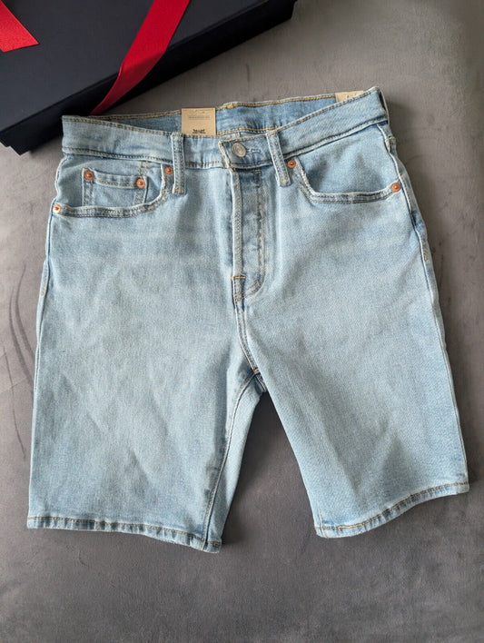 New Levi 501 Unisex Kids Shorts Blue Size 14 Years Denim Blue Wash Summer Gift