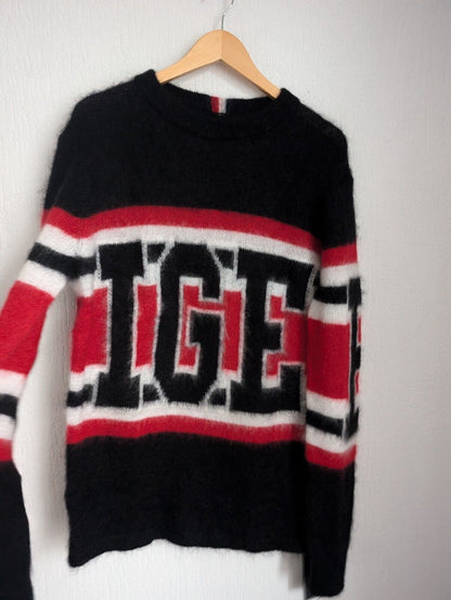 New Tommy Hilfiger Collection  Tonny Mohair Sweater Unisex UK  M Black Red White