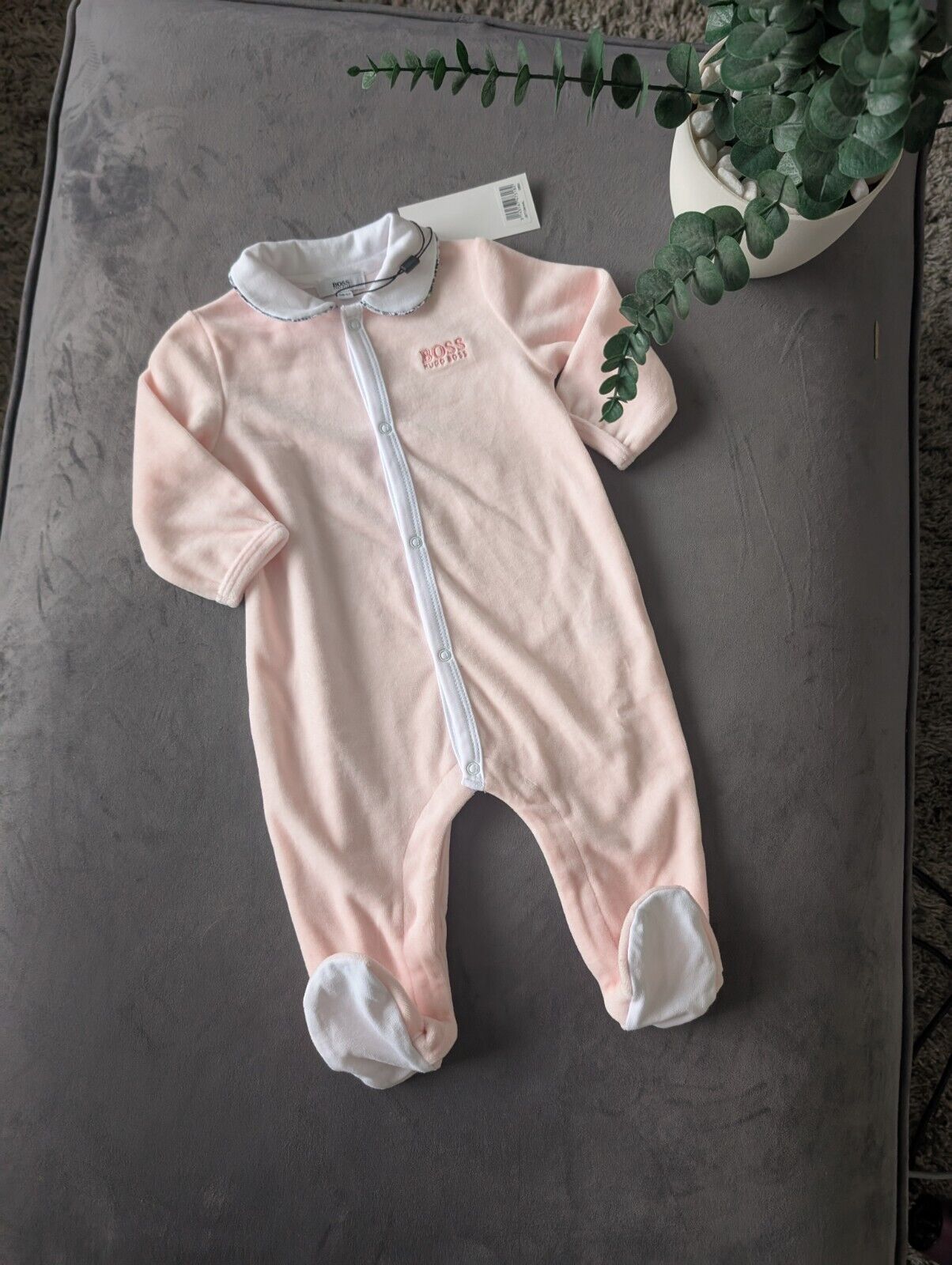 New Hugo Boss Baby Girls Baby Grow Sleepsuit All In One Pink 6 Months Gift Cute