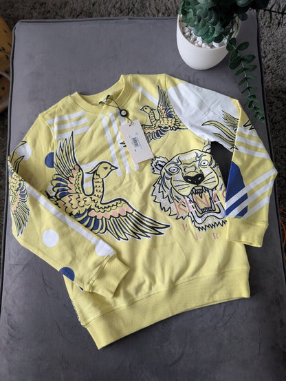 New Stunning Kenzo Girls Phoenix Paris Jumper age 12A Embroidery Yellow Julia