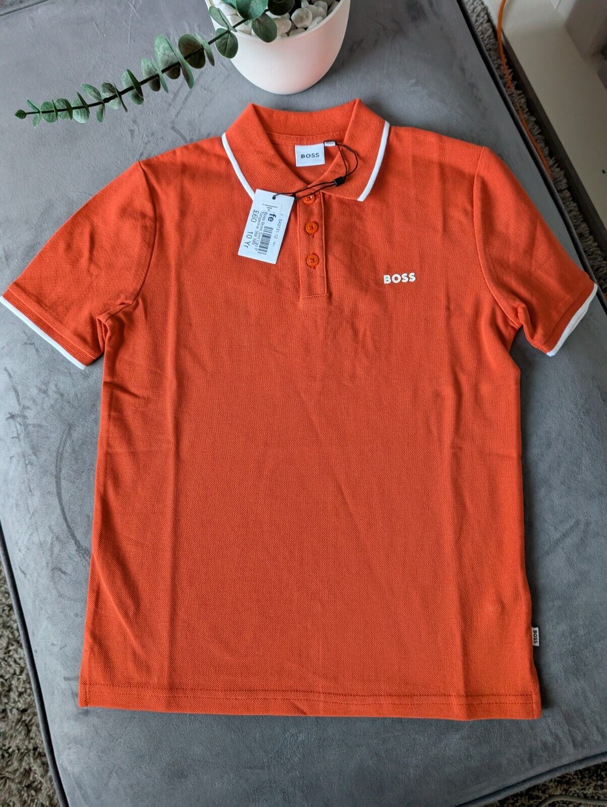 New Hugo boss boys Smart polo shirt top t shirt Gift Tangerine Orange 10yr £60