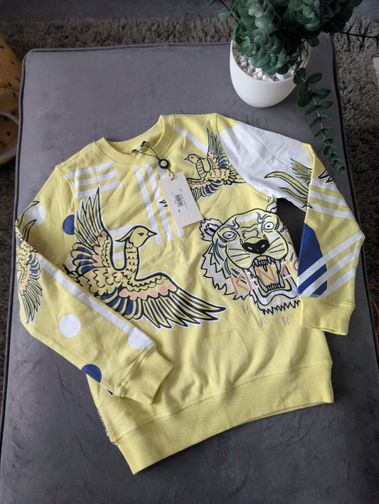 New Stunning Kenzo Girls Phoenix Paris Jumper age 12A Embroidery Yellow Julia