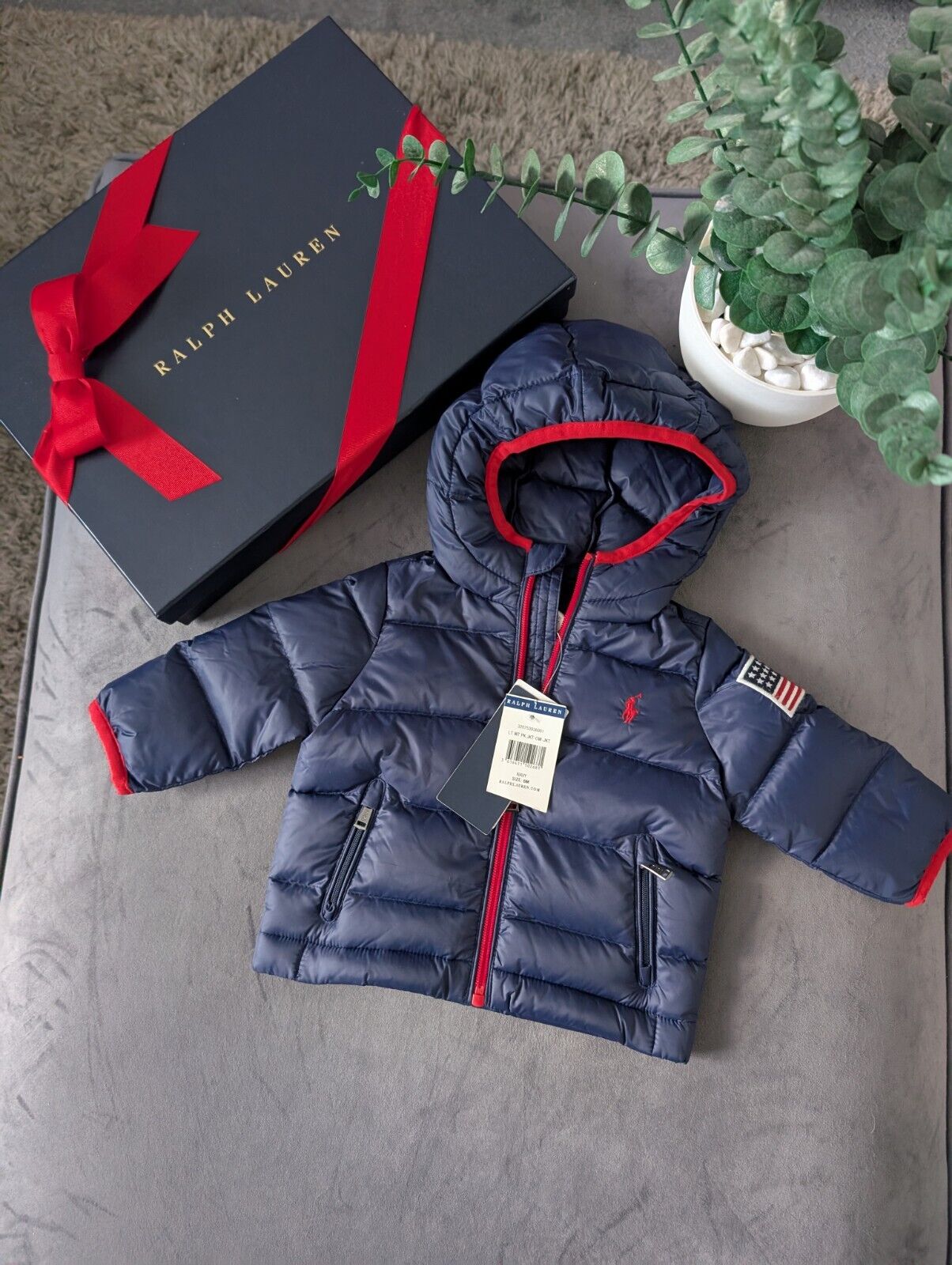 New Ralph Lauren Baby Boys Packable Down Jacket  Coat 3-6m RRP £125 Gift Winter