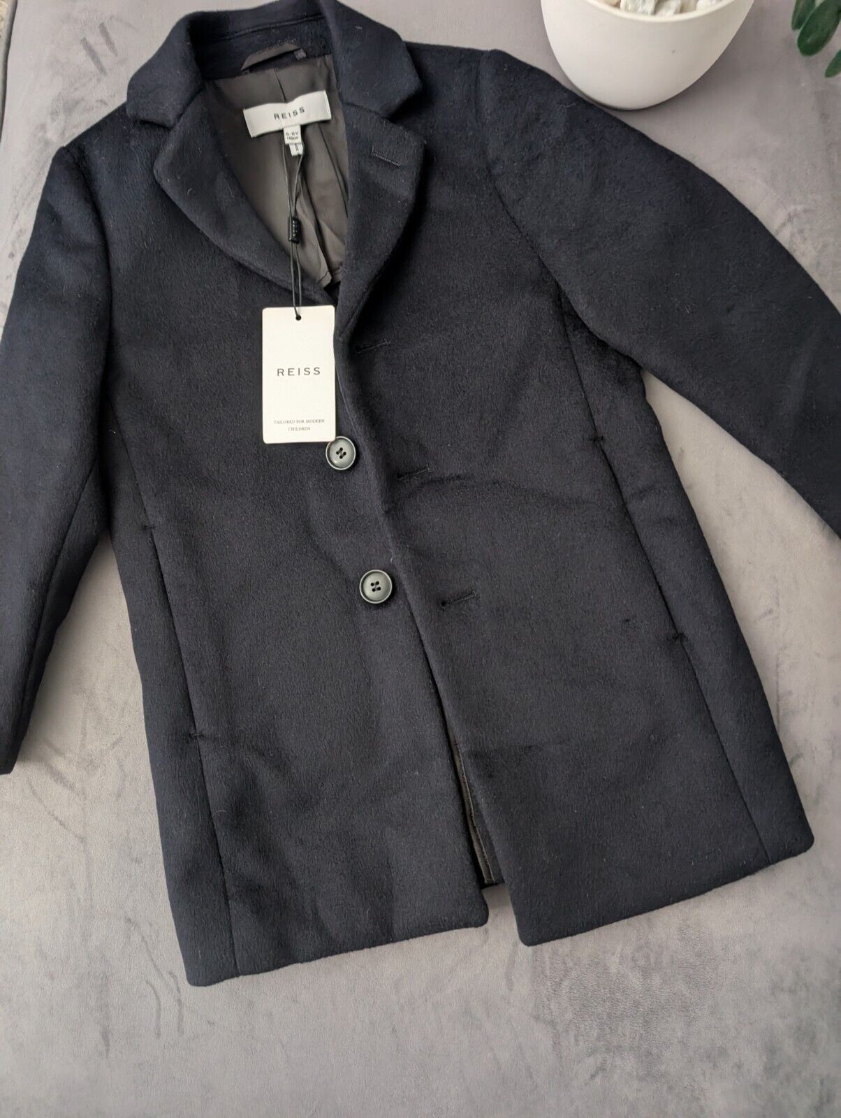 New Gable Black Boys Smart Single Breasted Overcoat in Black Age 6 RRP £96