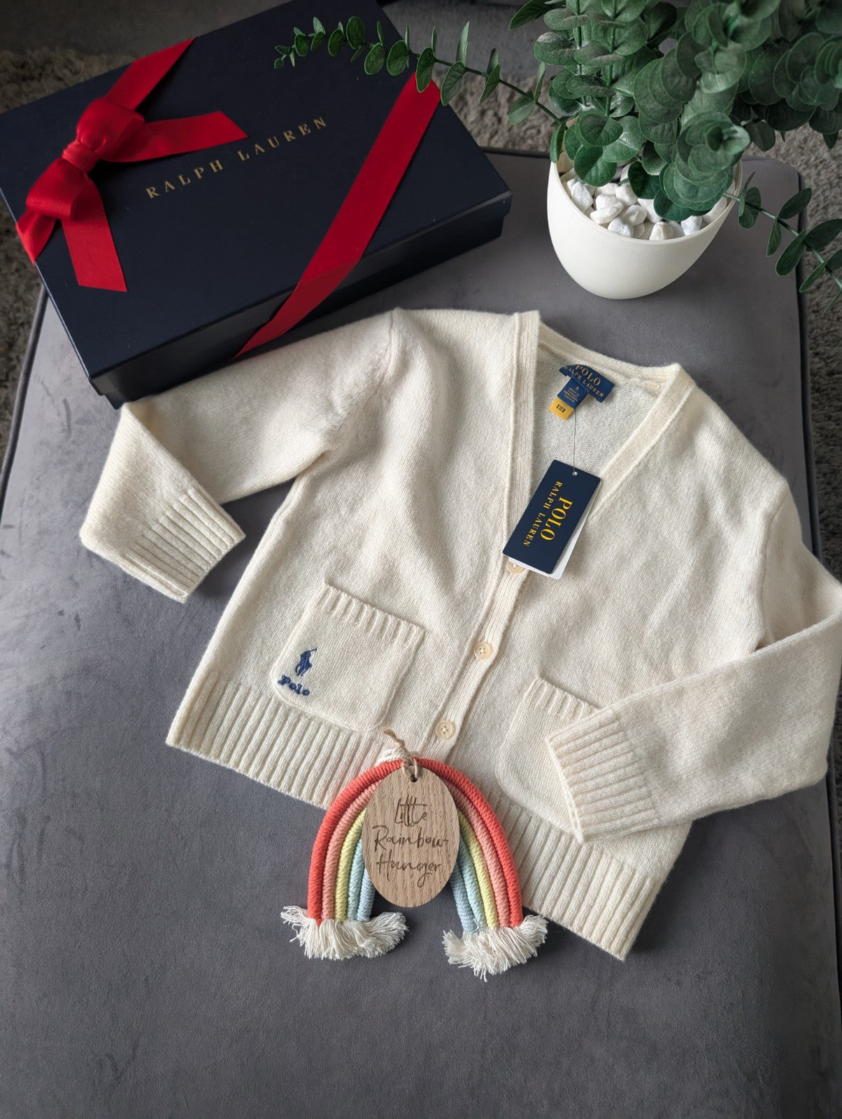 New Stunning Ralph Lauren Girls Wool Cashmere Ivory Cardigan Age 5 RRP £149 Gift