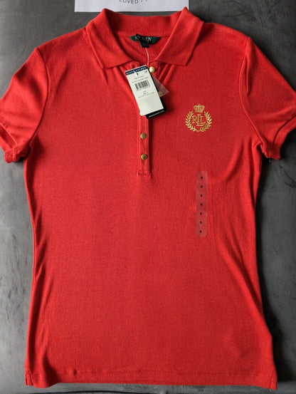 New Women’s Lauren Ralph Lauren Polo Shirt Top RRL Red - Size Small Smart Casual