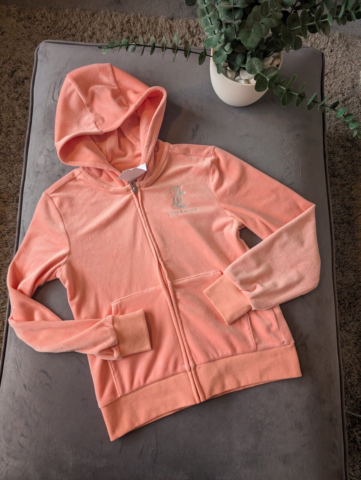 New Juicy Couture Kids Full Zip Track Jacket Peach Pink  Girl's Age 10/11