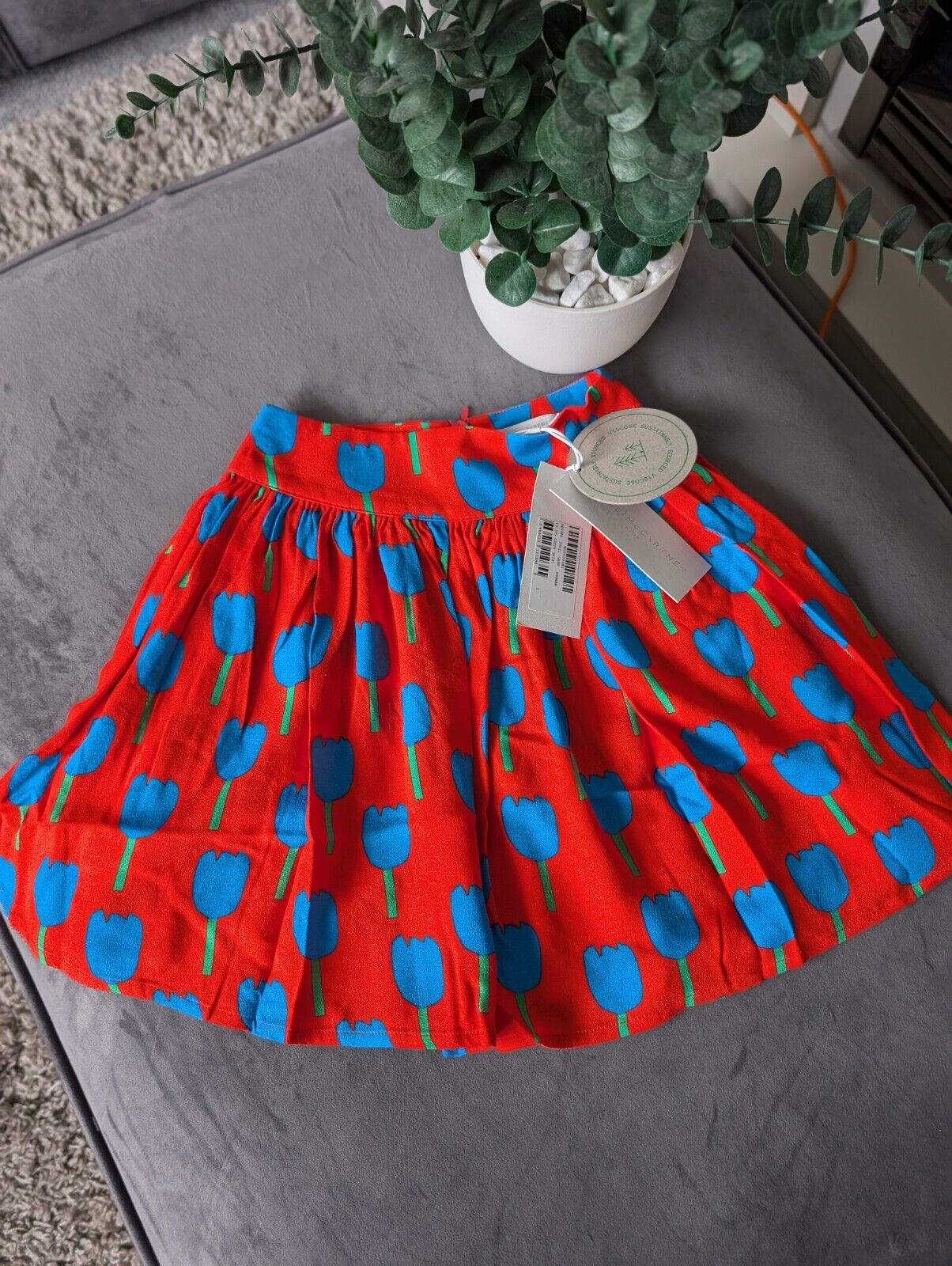 New Girls Stella McCartney Red Tulips Skirt Occasion Gift 2 Years Pretty Girly