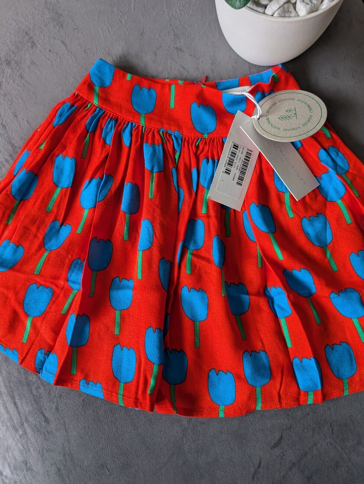 New Girls Stella McCartney Red Tulips Skirt Occasion Gift 2 Years Pretty Girly