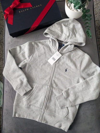 New Boys ralph lauren zip up hoodie Grey Full Zip Jacket Gift Smart Autumn S 7yr