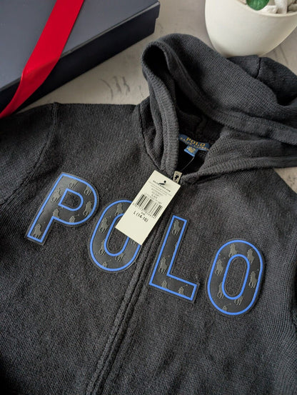 New Ralph Lauren boys big pony full zip knit jacket Embroidery  winter 14-16Y