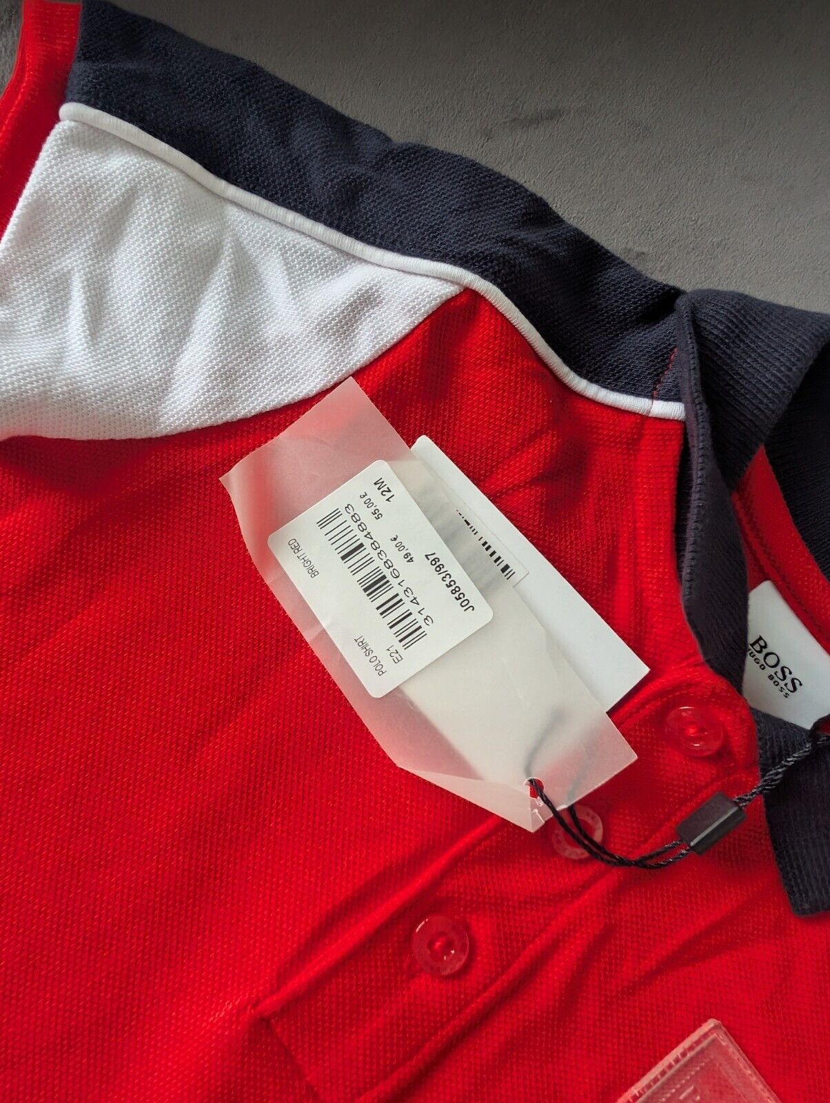 New Hugo boss boys Short Sleeve polo shirt top t shirt gift Red stripe 12m £59